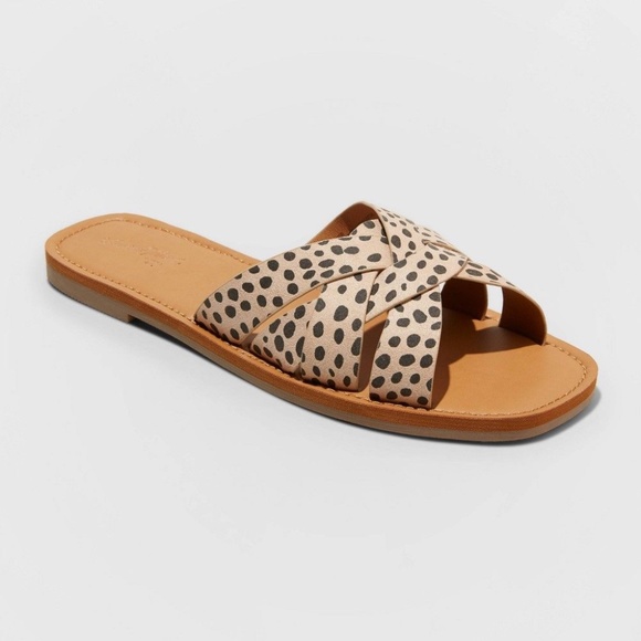 Universal Thread Shoes - Women's Kyra Square Toe Leopard Print Sandals